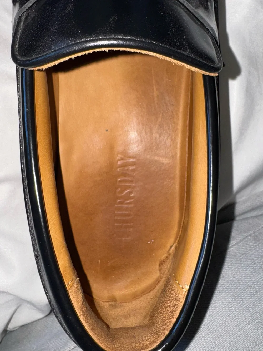 Thursday Boot Company Black Patent Leather Horsebit Loafers